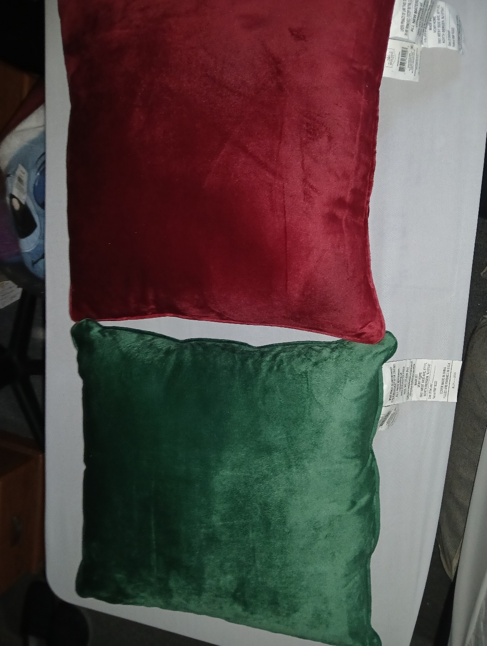 Holiday Time Velvet Throw Pillow Duo - Green & Red